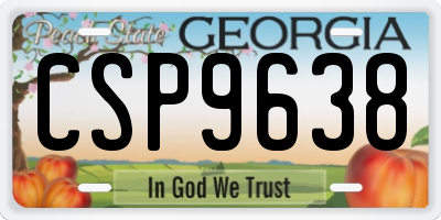 GA license plate CSP9638
