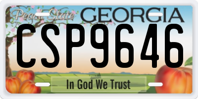 GA license plate CSP9646