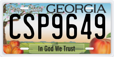 GA license plate CSP9649