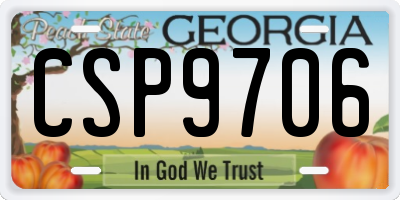 GA license plate CSP9706