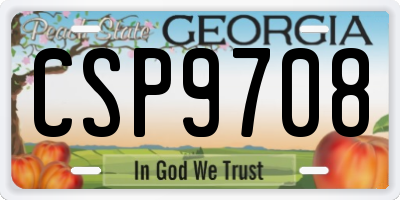 GA license plate CSP9708