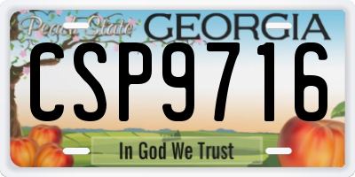 GA license plate CSP9716