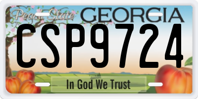 GA license plate CSP9724