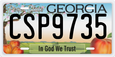 GA license plate CSP9735