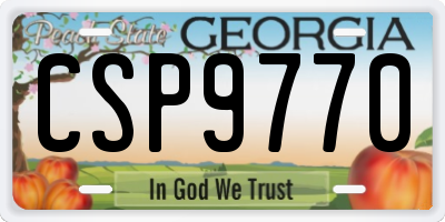 GA license plate CSP9770