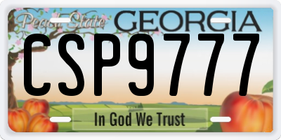 GA license plate CSP9777