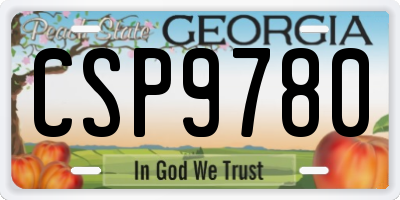 GA license plate CSP9780