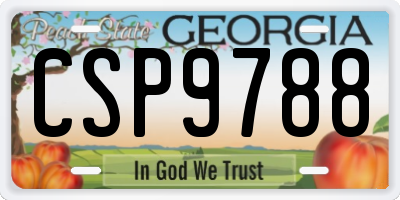 GA license plate CSP9788
