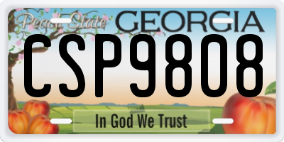 GA license plate CSP9808