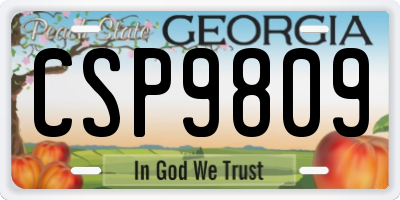 GA license plate CSP9809