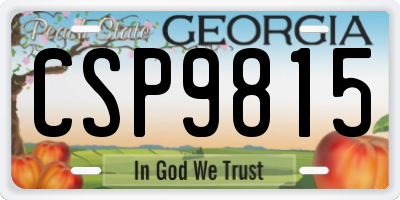 GA license plate CSP9815
