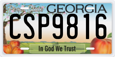 GA license plate CSP9816
