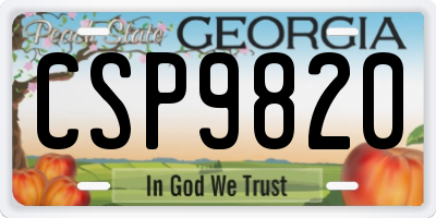 GA license plate CSP9820