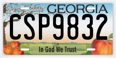 GA license plate CSP9832