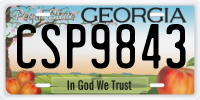 GA license plate CSP9843