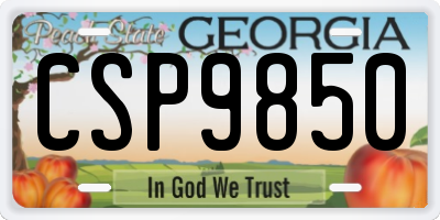 GA license plate CSP9850
