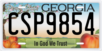 GA license plate CSP9854