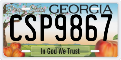 GA license plate CSP9867