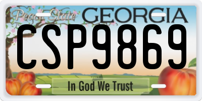 GA license plate CSP9869