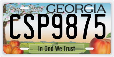 GA license plate CSP9875
