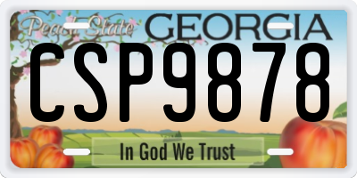 GA license plate CSP9878