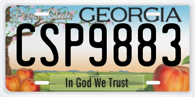 GA license plate CSP9883