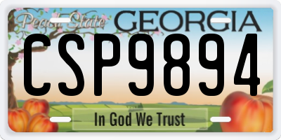 GA license plate CSP9894