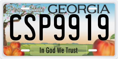 GA license plate CSP9919