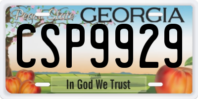 GA license plate CSP9929