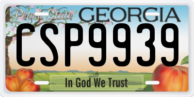 GA license plate CSP9939
