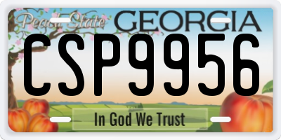 GA license plate CSP9956