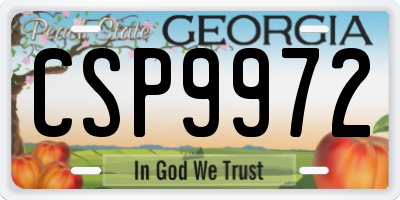 GA license plate CSP9972