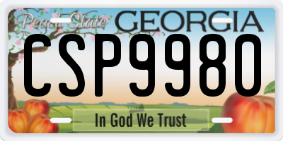 GA license plate CSP9980