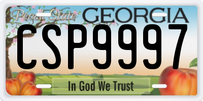 GA license plate CSP9997