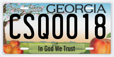 GA license plate CSQ0018