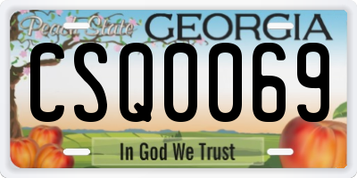 GA license plate CSQ0069