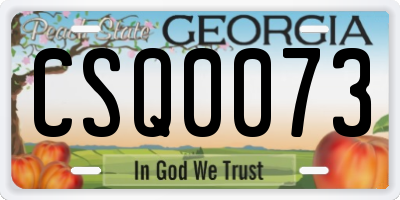 GA license plate CSQ0073
