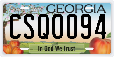 GA license plate CSQ0094