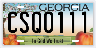 GA license plate CSQ0111