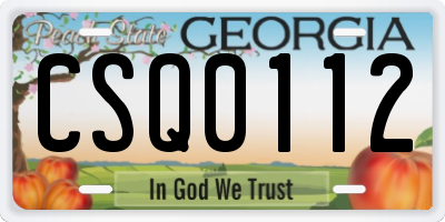 GA license plate CSQ0112