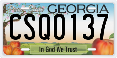 GA license plate CSQ0137