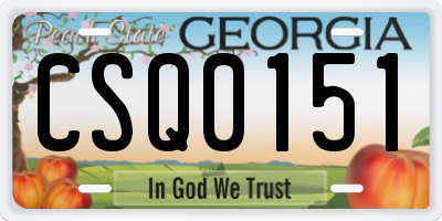 GA license plate CSQ0151
