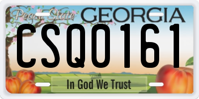GA license plate CSQ0161