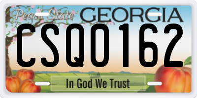 GA license plate CSQ0162
