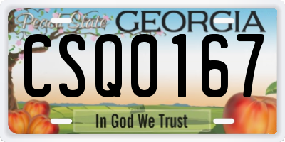 GA license plate CSQ0167