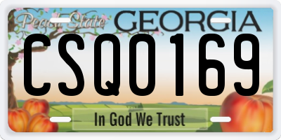 GA license plate CSQ0169