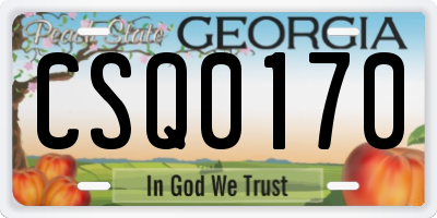 GA license plate CSQ0170