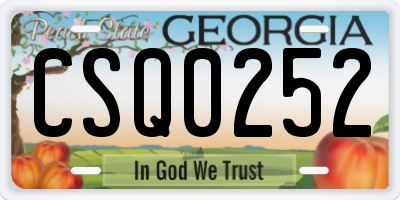 GA license plate CSQ0252