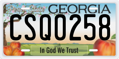 GA license plate CSQ0258