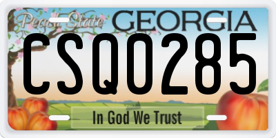 GA license plate CSQ0285